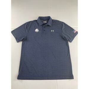 Under Armour 2016 Ryder Cup Polo Shirt Mens Large Golf Blue Loose Heat Gear